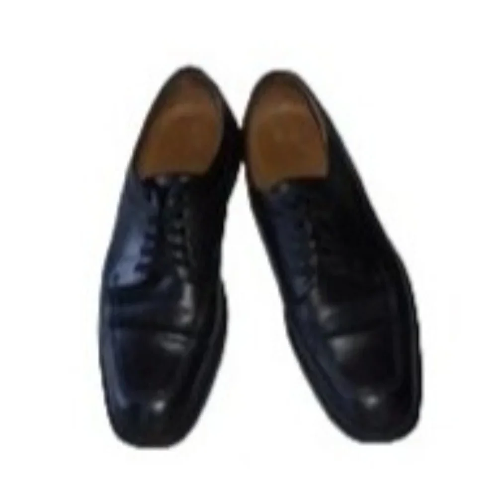 E.T. Wright black lace up split toe dress shoes mens 14‎ B (sole wear) 602562